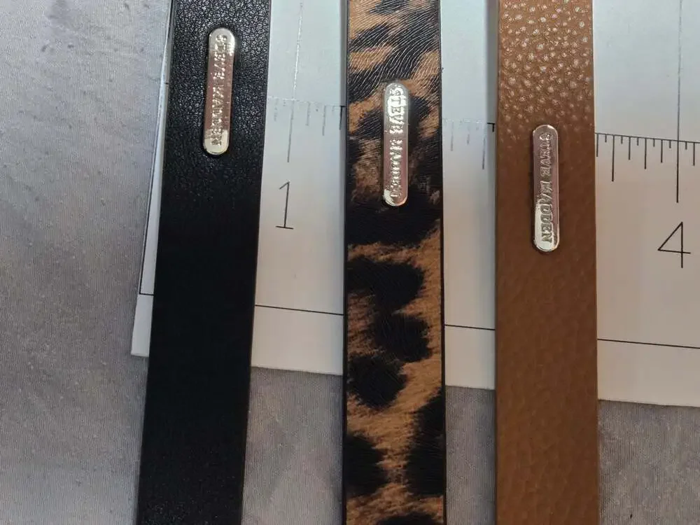 Steve Madden Women's 3-For-1 Belt Set Brown Leopard Black Size 2X